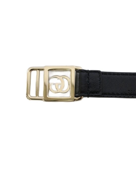 Gucci Double Buckle Belt Leather Black main image 4